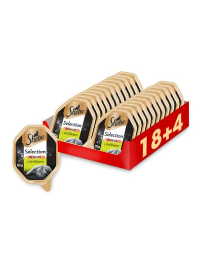 SHEBA Selection in Sauce s králíkem 22 x 85 g (18 + 4 ZDARMA)