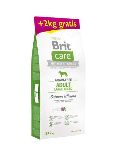 BRIT Care Grain-free Adult Large Breed Salmon & Potato 12kg + 2 kg ZDARMA