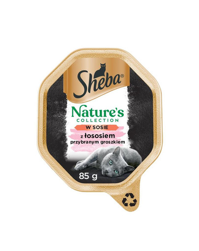 SHEBA Nature's Collection 22 x 85 g v omáčce s lososem a hráškem