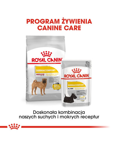 ROYAL CANIN Medium Dermacomfort 12 kg granule pro střední psy s problémy s kůží