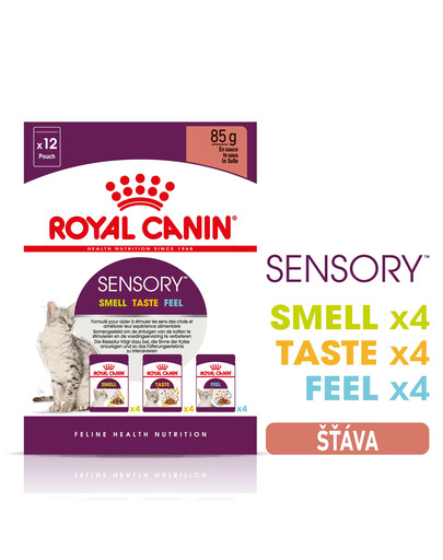 ROYAL CANIN Sensory Multipack – Smell/Feel/Taste 12x85 g kousky ve šťávě pro dospělé kočky