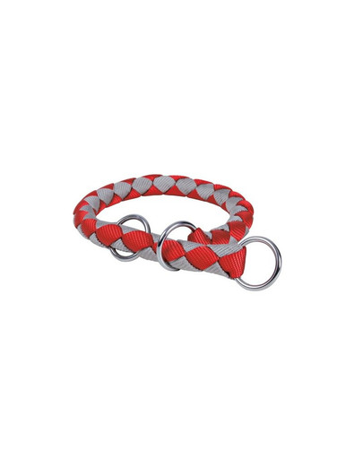 TRIXIE Polostahovací obojek "Cavo" 35 - 41 cm /  12 mm červeno - stříbrný