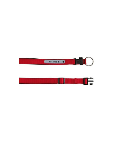 TRIXIE Obojek s jmenovkou S 30 – 35 cm / 20 mm červený