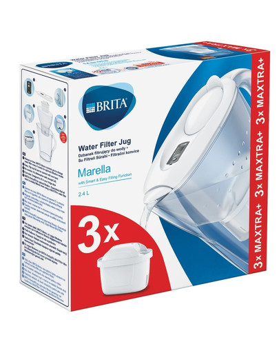 BRITA Filtrační konvice Marella Maxtra+  2,4 l bílá+ 3 filtry