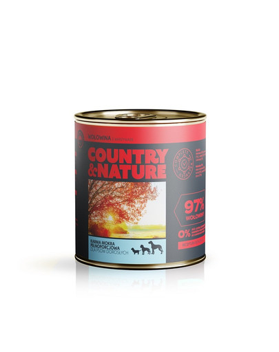 COUNTRY&NATURE Hovězí se zeleninou 850g Bezobilná konzerva pro psy