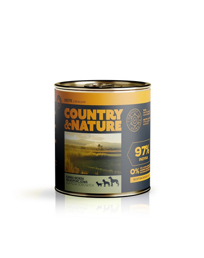 COUNTRY&NATURE Krůtí s brokolicí 850g bezobilná konzerva pro psy