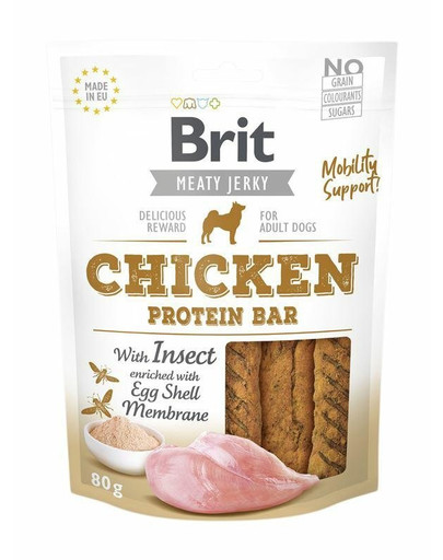 BRIT Jerky Chicken with Insect Protein Bar 80g pamlsky pro psy