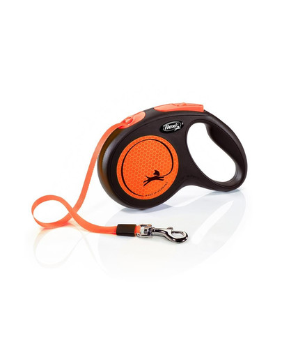 FLEXI Vodítko New Neon M Tape 5m oranžové