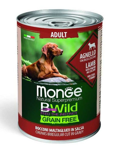 MONGE BWild Dog Grain free Jehněčí 400g
