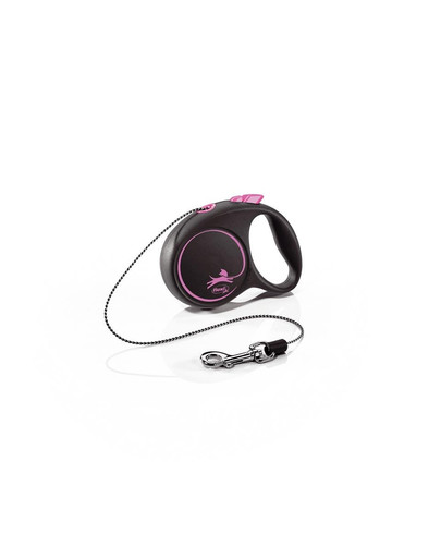 FLEXI Vodítko Black Design XS Cord 3 m růžové