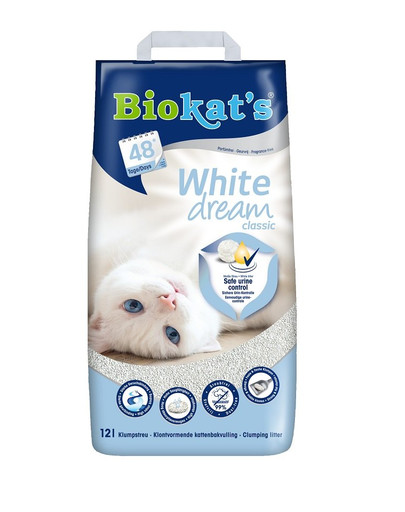 BIOKAT'S White Dream 12 l bílé bentonitové stelivo pro kočky