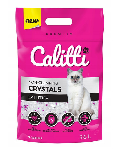 CALITTI Crystals Silikonové stelivo pro kočky 15,2 l (4 x 3,8 l)