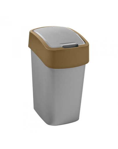 CURVER odpadkový koš FLIP BIN, stříbrný/hnědý, 50l