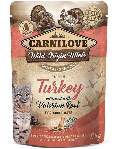 CARNILOVE Cat Pouch Turkey Enriched & Valerian 85g