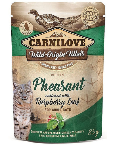 CARNILOVE Cat Pouch Rich in Pheasant with Raspberry Leaves 85 g