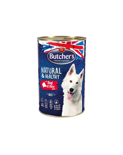 BUTCHER'S Natural&Healthy Dog Paté Hovězí s rýží 1200 g