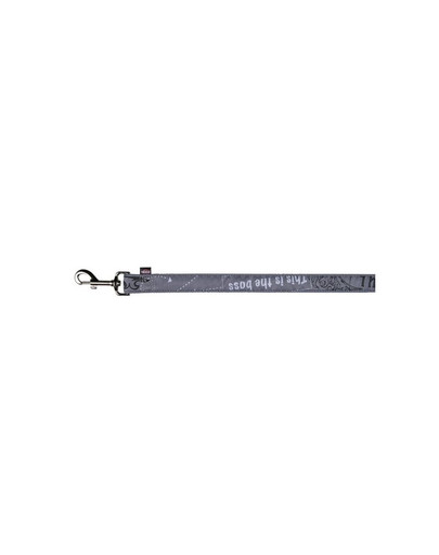 TRIXIE Vodítko "Modern art this is the boss adjustable lead" XL 1 m / 25 mm šedé