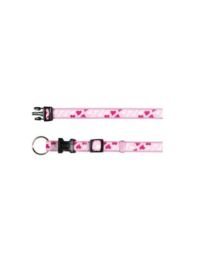 TRIXIE Obojek rose heart S-M 30-45 cm / 15 mm růžový