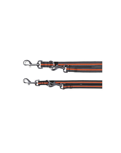 TRIXIE Vodítko "Fusion adjustable lead"  L - XL 2 m / 25 mm černo - oranžové