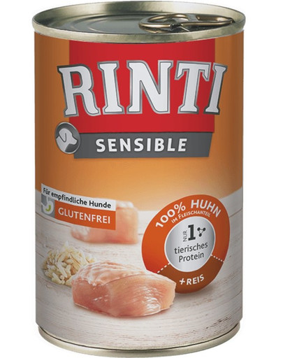 RINTI Sensible konzerva s rýží pro citlivé psy 400 g