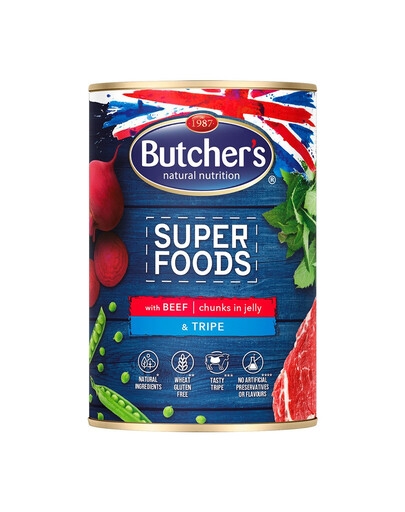 BUTCHER'S Super Foods 400g kousky v omáčce pro psy