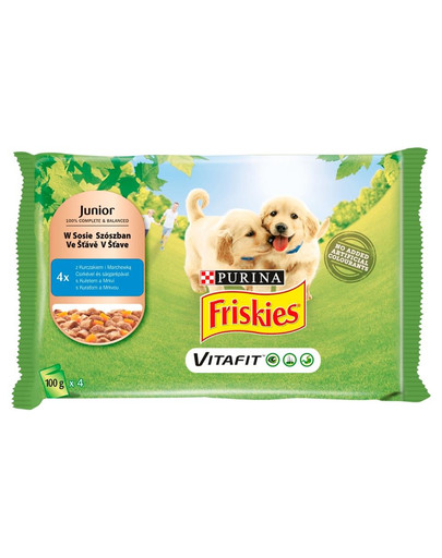 FRISKIES Junior Kuře a mrkev v omáčce 4x100g