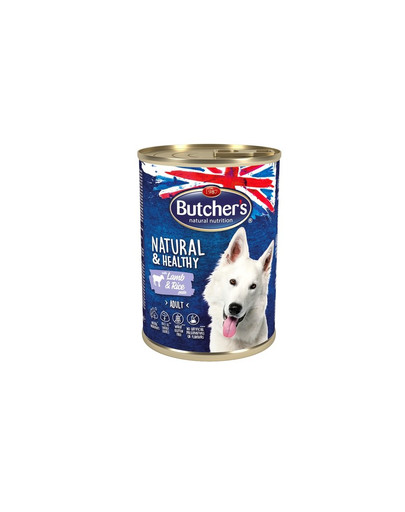 BUTCHER'S Natural&Healthy Dog Paté Jehněčí s rýží 390 g