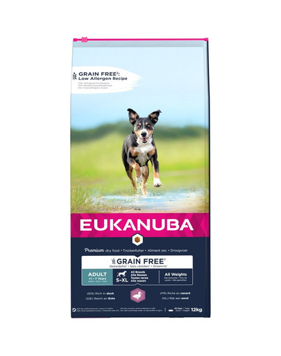 EUKANUBA Dog Adult All breeds No grain 12 kg s kachnou