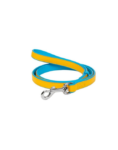 WAU-DOG Glamour Colors of freedom Kožené vodítko s QR kódem pro psy S-M 18 mm / 122 cm