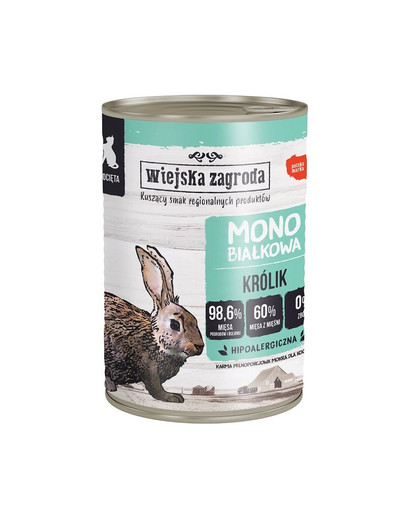 WIEJSKA ZAGRODA Cat Monoprotein Rabbit 400g