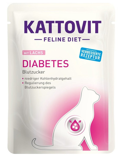 KATTOVIT Feline Diet Diabetes Losos 85 g