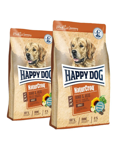 HAPPY DOG NaturCroq hovězí s rýží 2 x 15 kg