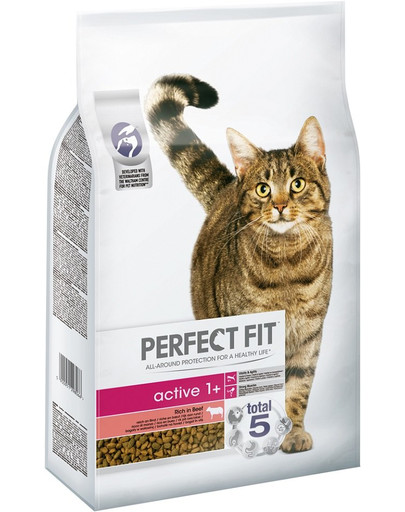 PERFECT FIT Active 1+ Krmivo bohaté na hovězí maso pro dospělé kočky 7 kg
