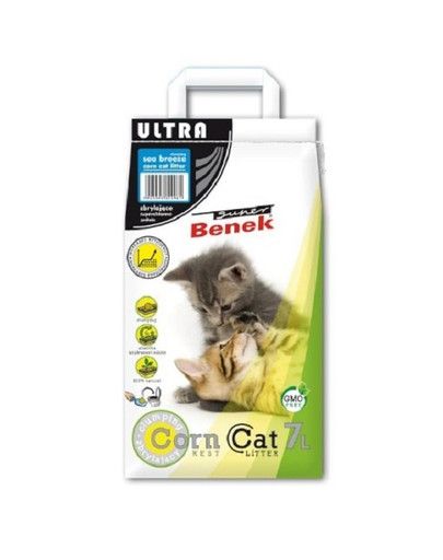 BENEK Super Corn Cat Ultra kukuřičné stelivo Mořský vánek 7l