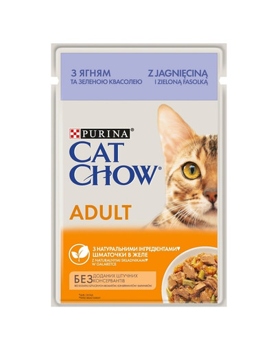 PURINA CAT CHOW Adult s jehněčím masem a zelenými fazolkami 26 x 85 g