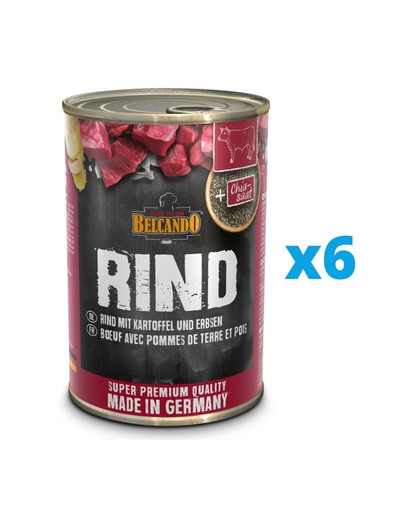 BELCANDO Hovězí s bramborem & hráškem 6x400 g