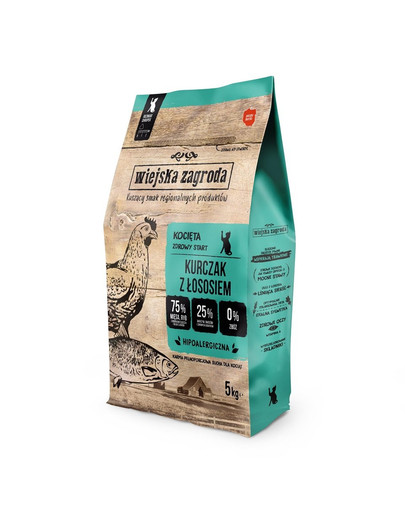 WIEJSKA ZAGRODA Kitten Kuřecí a Losos 5 kg