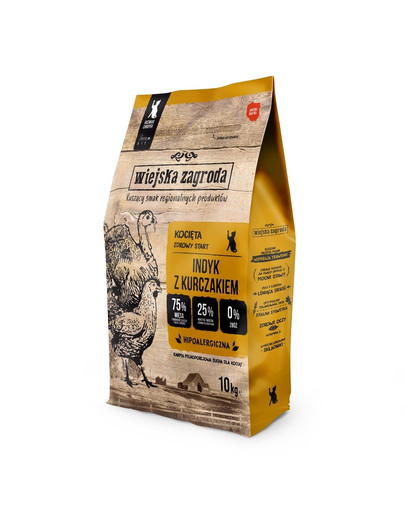 WIEJSKA ZAGRODA  Kitten Krůtí a Kuřecí 10 kg