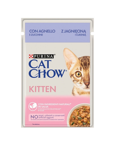 PURINA CAT CHOW Kitten jehněčí maso a cuketa v omáčce 26 x 85 g