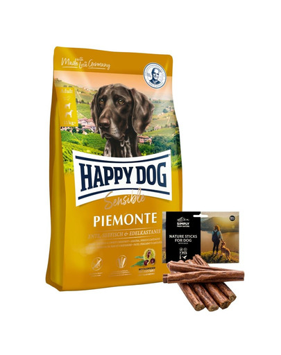 HAPPY DOG Supreme piemonte 10 kg + SIMPLY FROM NATURE Přírodní kachní tyčinky 7 ks