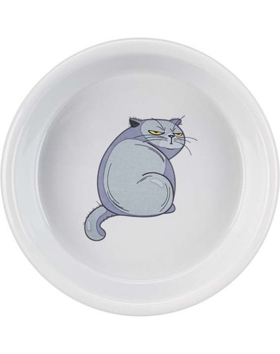 TRIXIE keramická miska pro kočku s kočičím motivem 0,25l/13cm