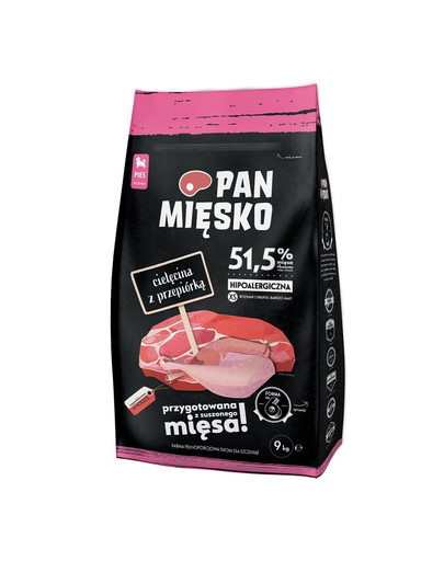 PAN MIĘSKO s telecím a křepelčím masem 9 kg pro malá plemena