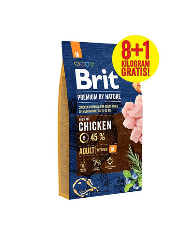 BRIT Premium by Nature M Adult 8kg+1kg ZDARMA