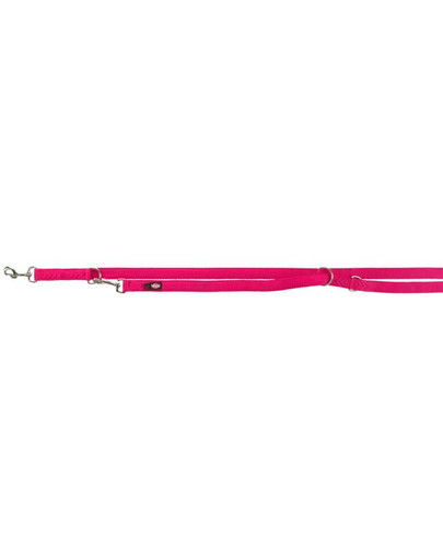 TRIXIE Nastavitelné vodítko Premium, dvojité, L - XL: 2,00 m / 25 mm, fuchsie