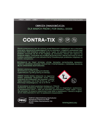PESS Contra-Tix Antiparazitní obojek pro malé psy 40 cm