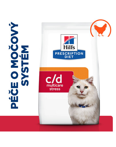 HILL'S Prescription Diet c/d Stress Péče o močový systém granule pro kočky 8 kg