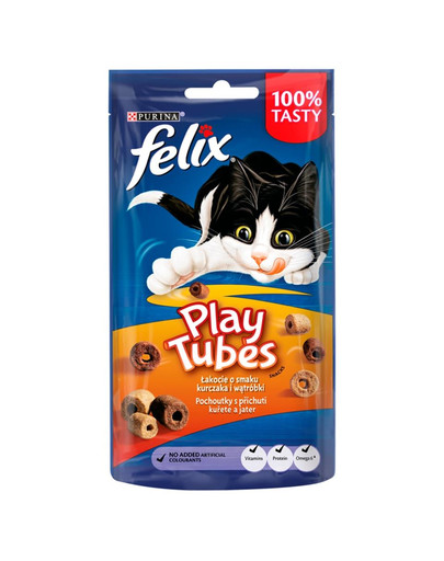 FELIX Play Tubes s příchutí kuřete a jater 8x50 g