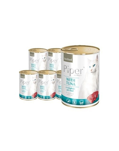 DOLINA NOTECI PIPER Animals konzervy s tuňákem pro sterilizované kočky 12x400 g