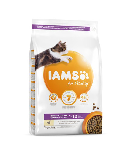IAMS for Vitality Kitten Chicken 3 kg
