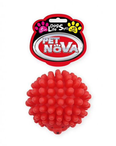PET NOVA DOG LIFE STYLE Ježek hračka pro psa 6,5 ​​cm červená